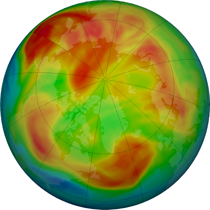 Arctic ozone map for 13 February 2021